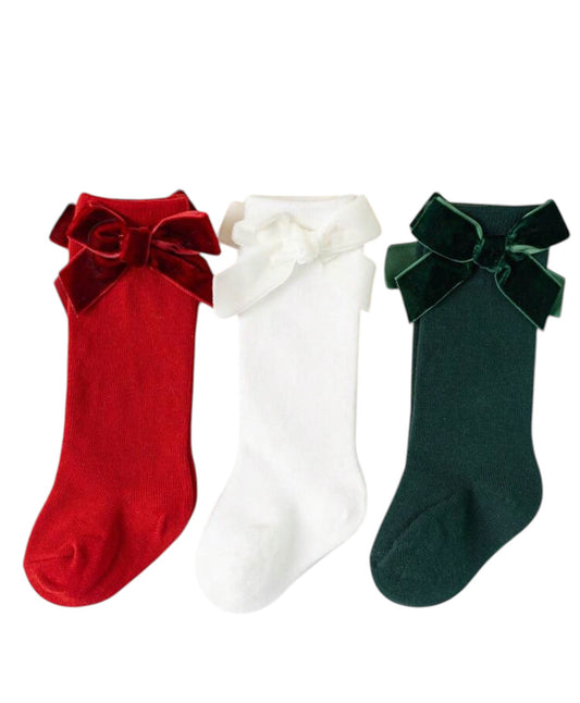 6-12M VELVET BOW SOCKS